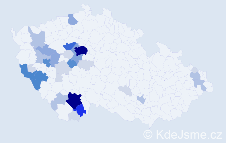 Příjmení: 'Brousková', počet výskytů 115 v celé ČR