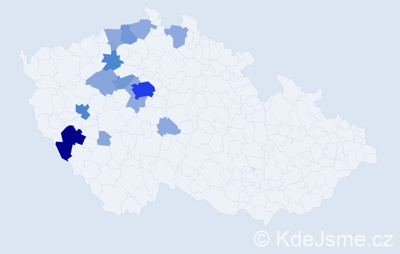 Příjmení: 'Aichingerová', počet výskytů 40 v celé ČR