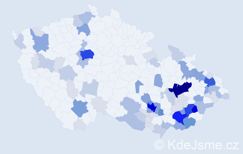 Příjmení: 'Halová', počet výskytů 272 v celé ČR