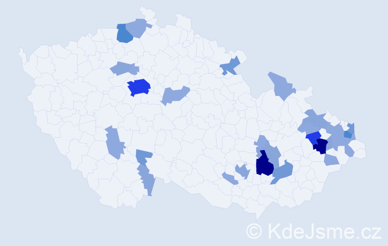Příjmení: 'Malcher', počet výskytů 74 v celé ČR