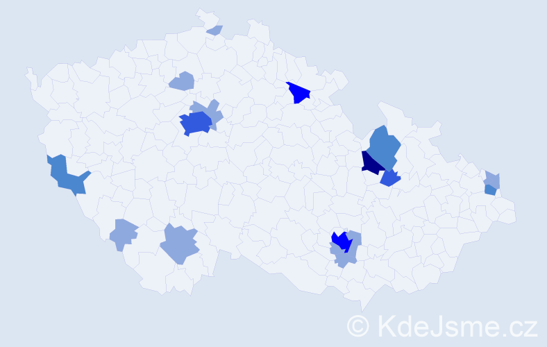 Příjmení: 'Kramar', počet výskytů 34 v celé ČR