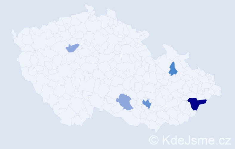 Příjmení: 'Bátlová', počet výskytů 17 v celé ČR