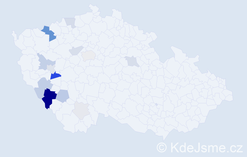Příjmení: 'Hammerbauer', počet výskytů 38 v celé ČR