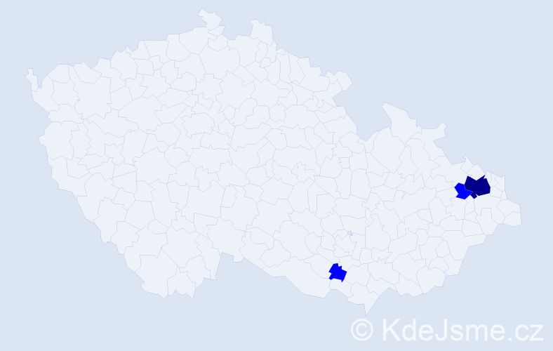Příjmení: 'Močoch', počet výskytů 4 v celé ČR