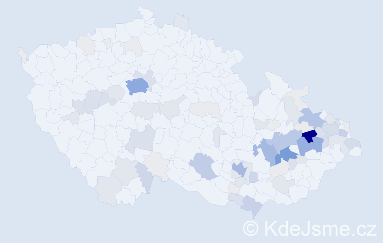 Příjmení: 'Mik', počet výskytů 291 v celé ČR