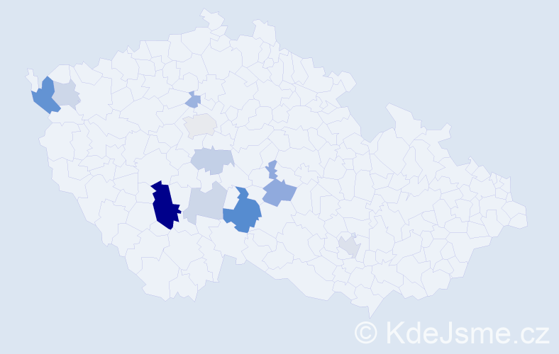 Příjmení: 'Račanová', počet výskytů 28 v celé ČR