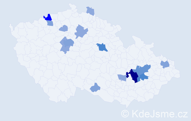 Příjmení: 'Francírek', počet výskytů 38 v celé ČR