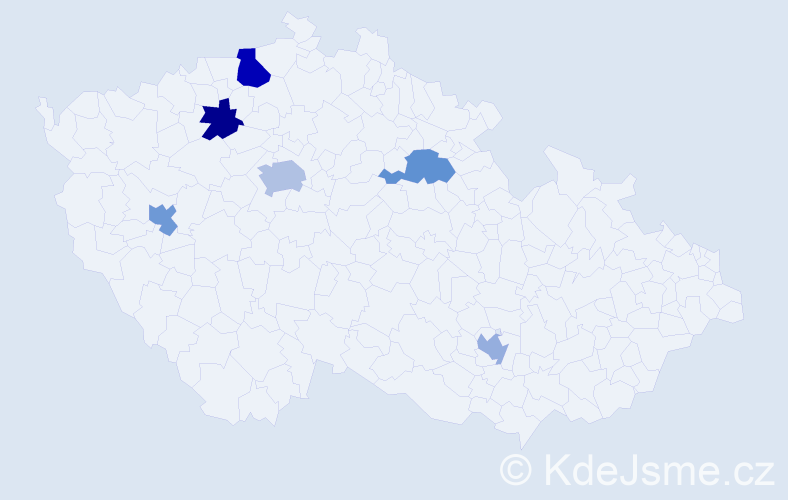 Příjmení: 'Zörner', počet výskytů 8 v celé ČR