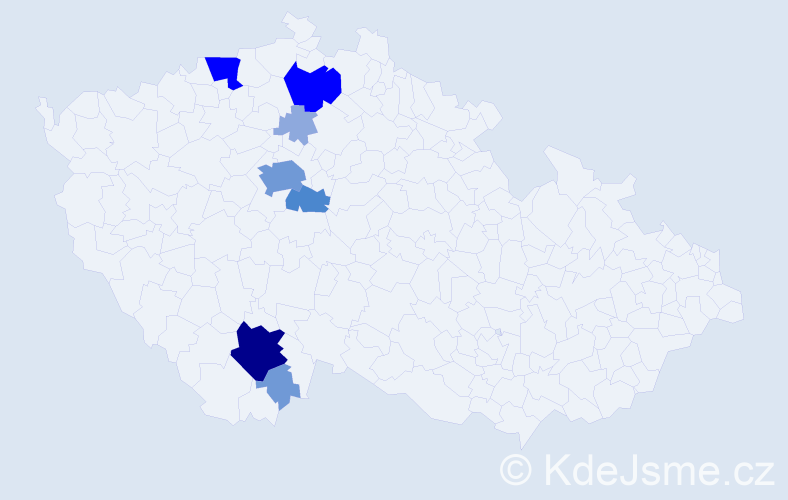 Příjmení: 'Machutka', počet výskytů 22 v celé ČR