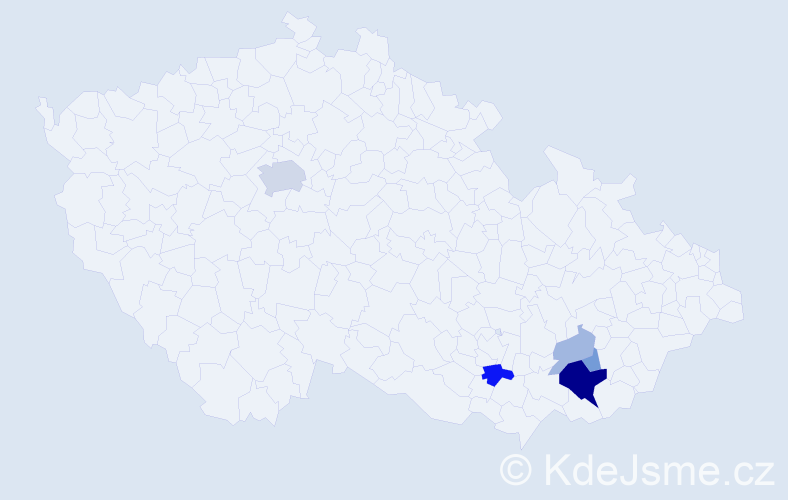 Příjmení: 'Mazúrková', počet výskytů 15 v celé ČR