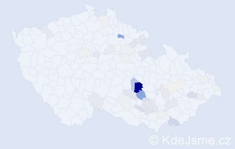 Příjmení: 'Chocholáčová', počet výskytů 127 v celé ČR