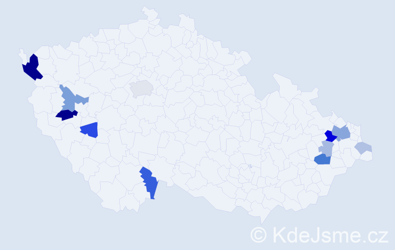 Příjmení: 'Kuska', počet výskytů 32 v celé ČR