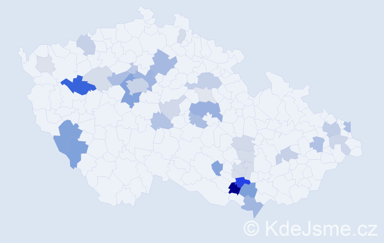 Příjmení: 'Frőhlich', počet výskytů 102 v celé ČR