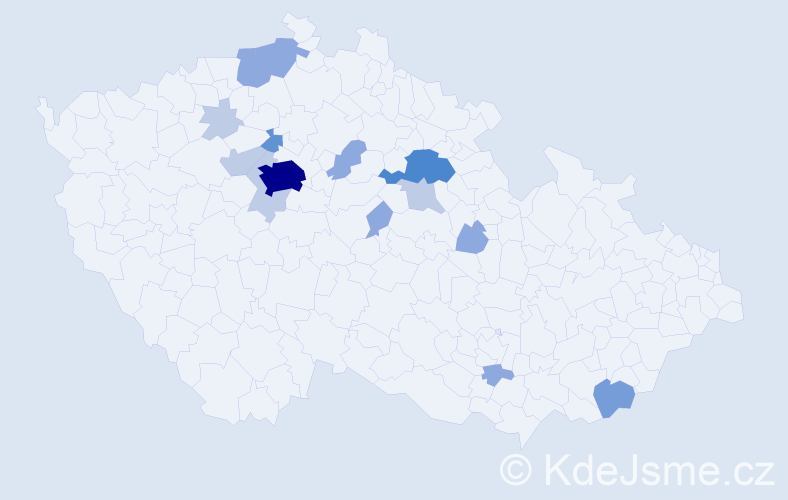 Příjmení: 'Šust', počet výskytů 38 v celé ČR