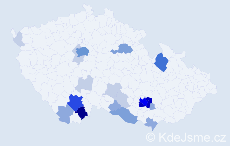 Příjmení: 'Fojtl', počet výskytů 66 v celé ČR