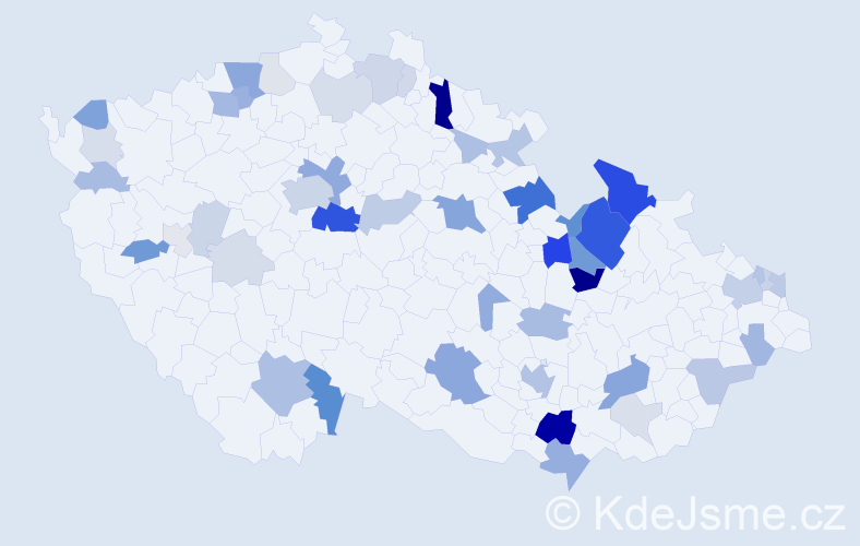 Příjmení: 'Hauková', počet výskytů 153 v celé ČR