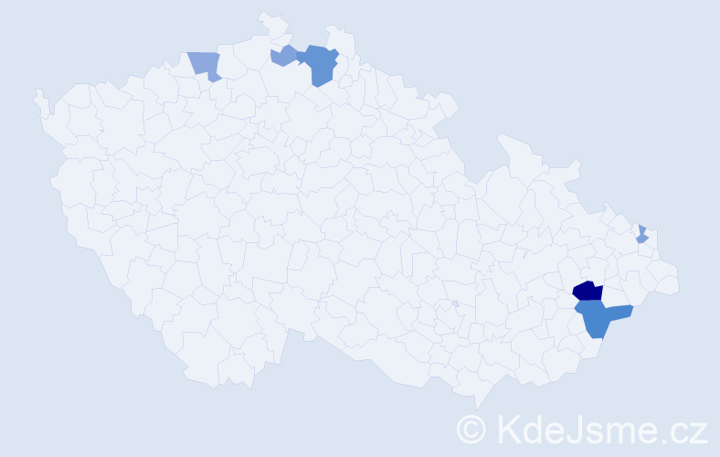Příjmení: 'Klvánková', počet výskytů 20 v celé ČR