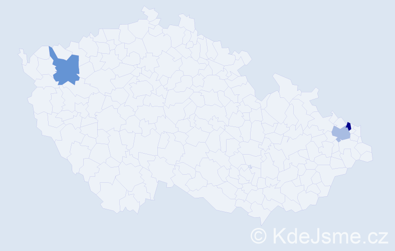 Příjmení: 'Szeterlaková', počet výskytů 3 v celé ČR