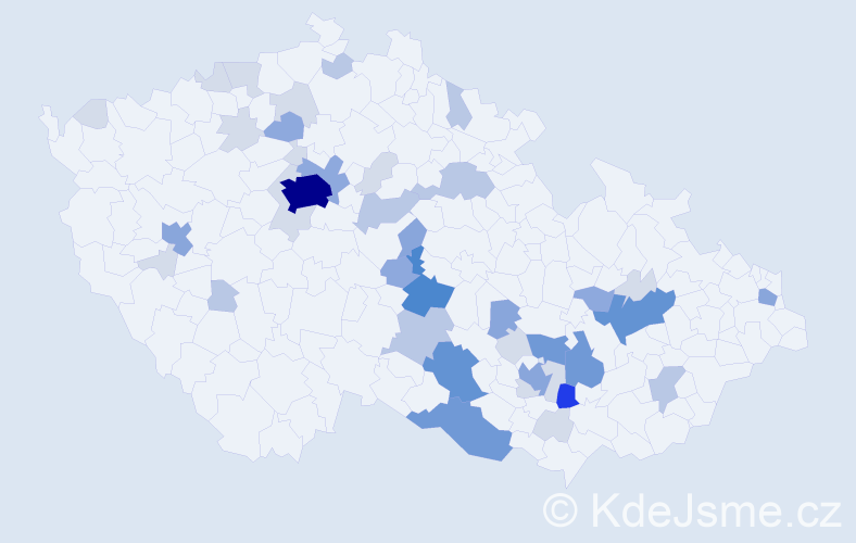 Příjmení: 'Menoušek', počet výskytů 130 v celé ČR