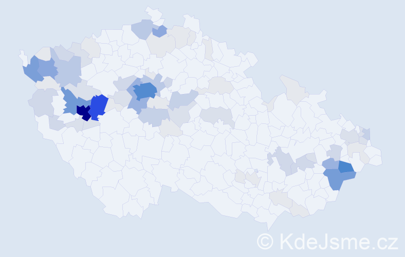 Příjmení: 'Baslová', počet výskytů 288 v celé ČR