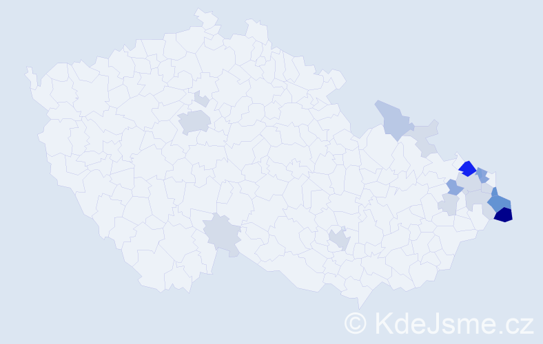 Příjmení: 'Placzek', počet výskytů 68 v celé ČR