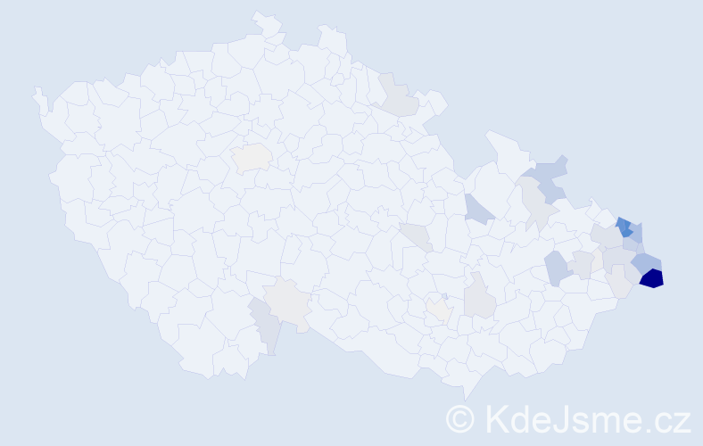 Příjmení: 'Ligocká', počet výskytů 201 v celé ČR