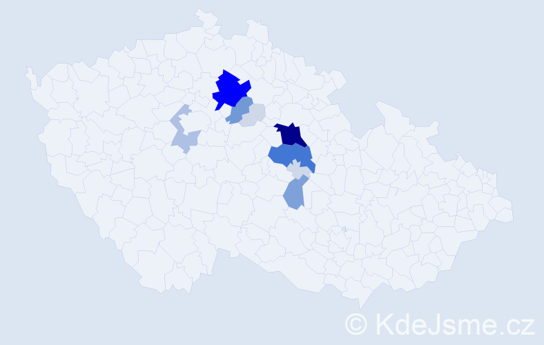 Příjmení: 'Dobrkovská', počet výskytů 48 v celé ČR