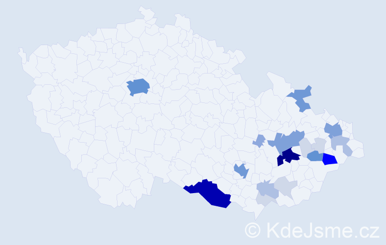 Příjmení: 'Kotulek', počet výskytů 82 v celé ČR