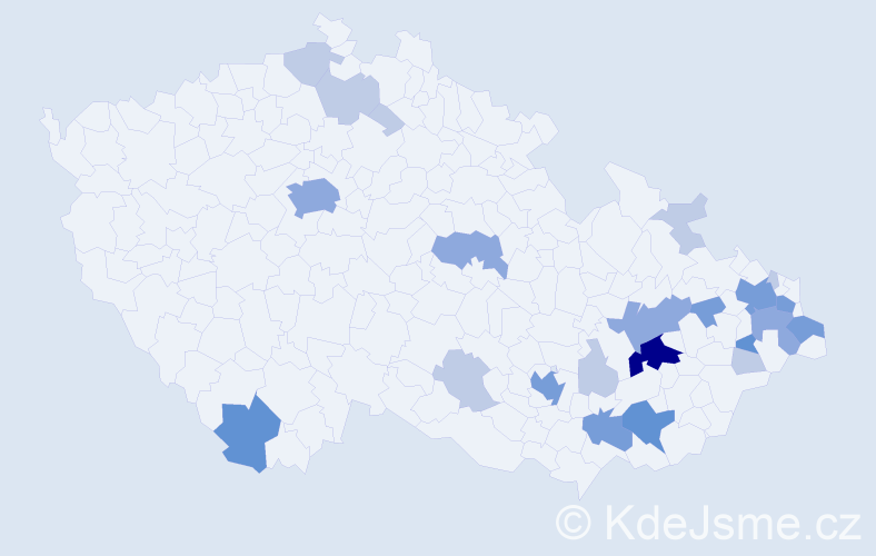 Příjmení: 'Valčuha', počet výskytů 56 v celé ČR