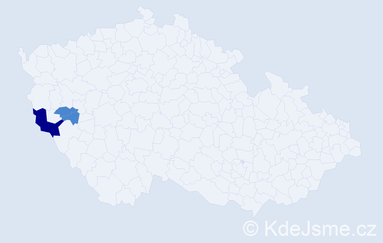 Příjmení: 'Bagoš', počet výskytů 5 v celé ČR