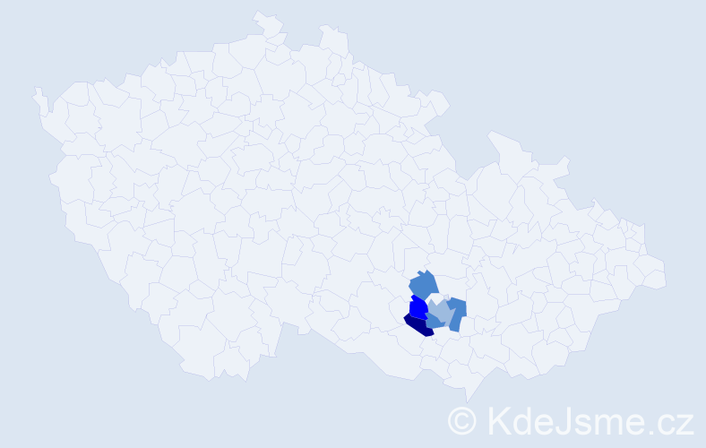 Příjmení: 'Kokolia', počet výskytů 12 v celé ČR
