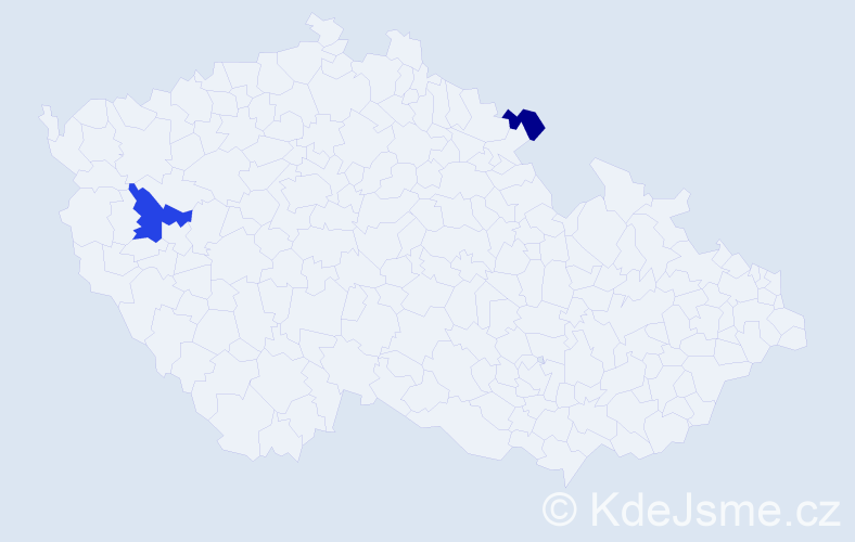 Příjmení: 'Ciblo', počet výskytů 6 v celé ČR