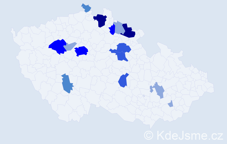 Příjmení: 'Hedvičák', počet výskytů 40 v celé ČR