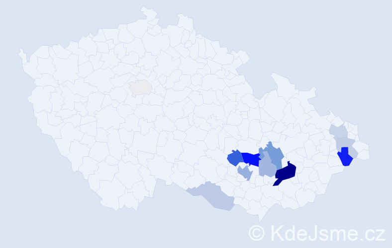 Příjmení: 'Vdolečková', počet výskytů 31 v celé ČR