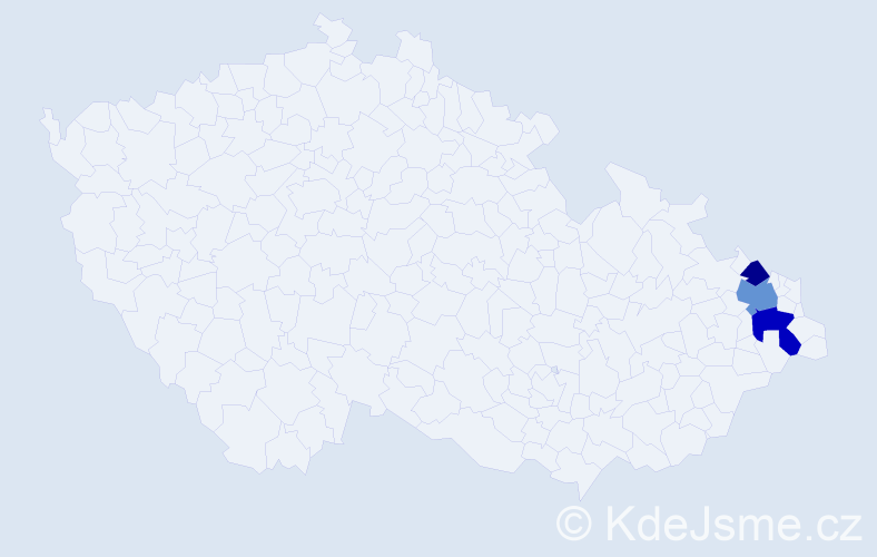 Příjmení: 'Alders', počet výskytů 5 v celé ČR