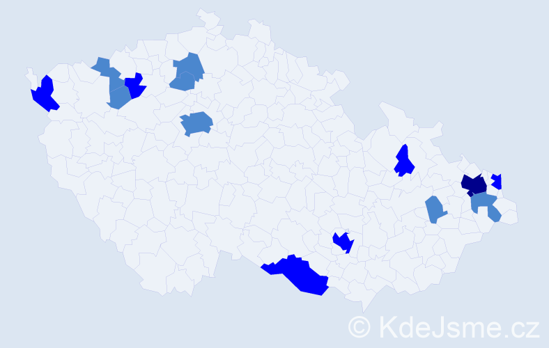 Příjmení: 'Klima', počet výskytů 22 v celé ČR