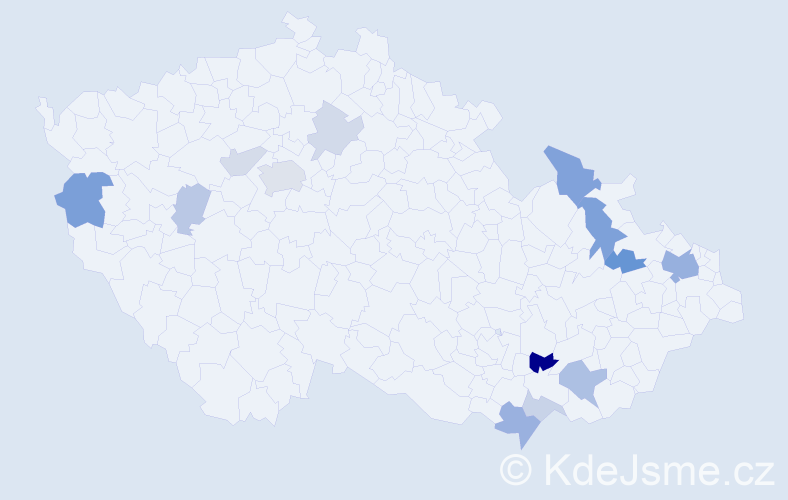 Příjmení: 'Cabala', počet výskytů 30 v celé ČR