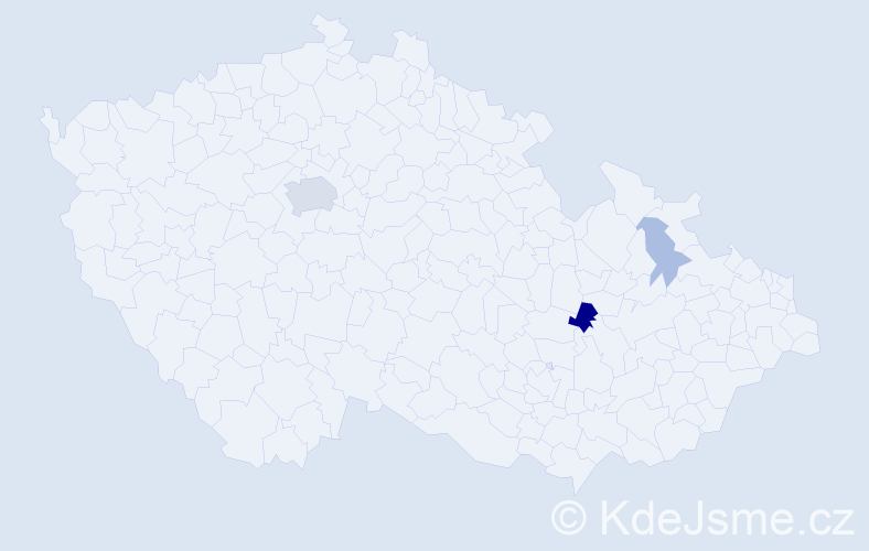 Příjmení: 'Bejó', počet výskytů 9 v celé ČR