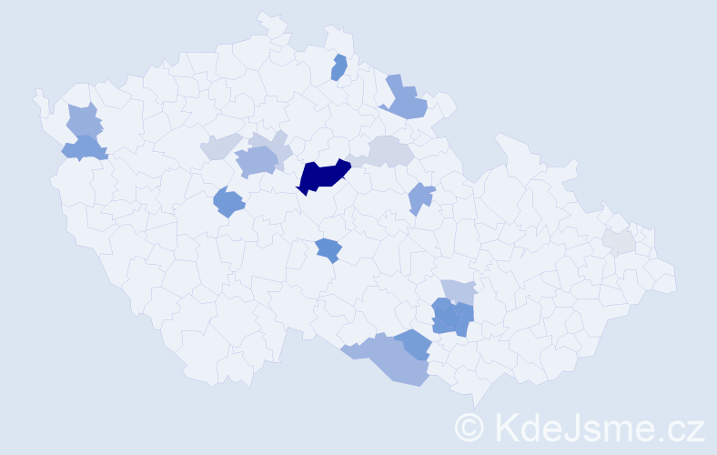 Příjmení: 'Kozderová', počet výskytů 63 v celé ČR
