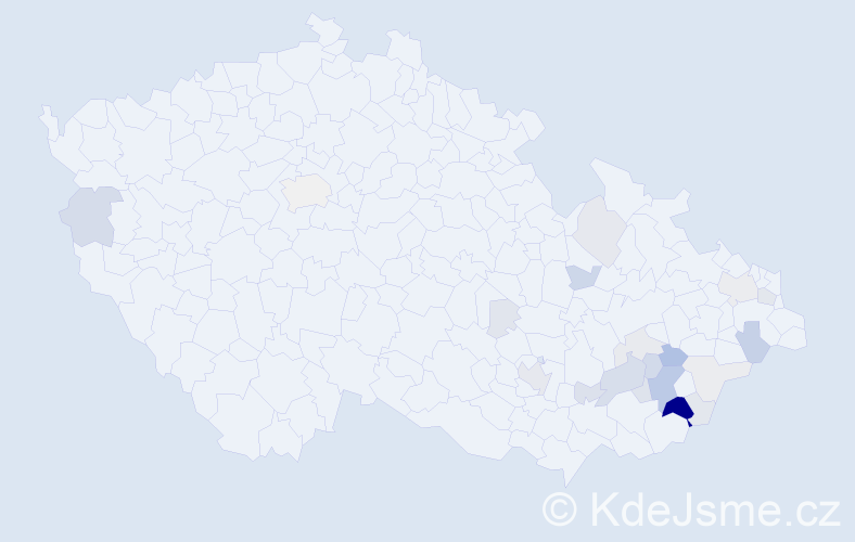 Příjmení: 'Šenovský', počet výskytů 87 v celé ČR