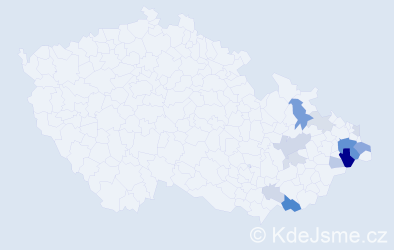 Příjmení: 'Brantál', počet výskytů 33 v celé ČR