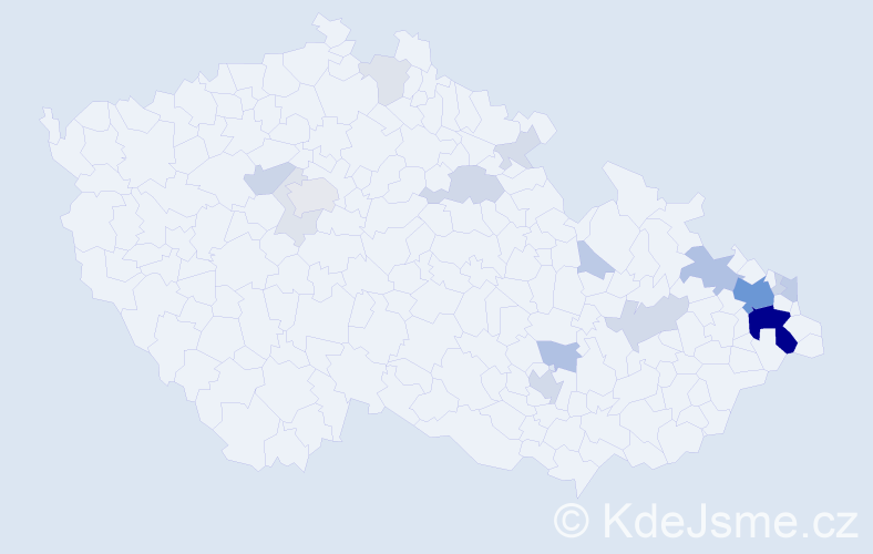Příjmení: 'Golka', počet výskytů 70 v celé ČR