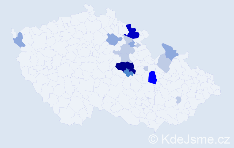 Příjmení: 'Záplatová', počet výskytů 47 v celé ČR