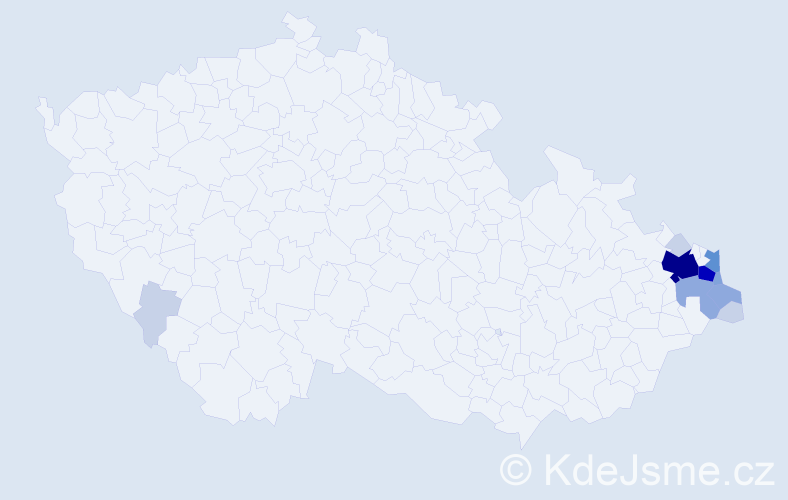 Příjmení: 'Ciompová', počet výskytů 38 v celé ČR