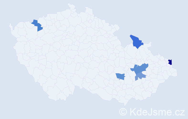 Příjmení: 'Rendár', počet výskytů 9 v celé ČR