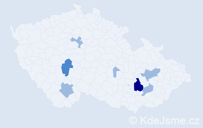 Příjmení: 'Rejpalová', počet výskytů 13 v celé ČR