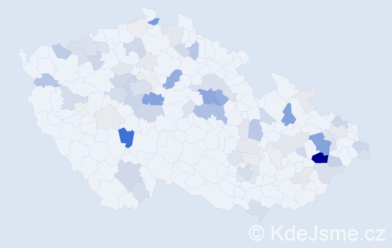 Příjmení: 'Kabeláč', počet výskytů 290 v celé ČR