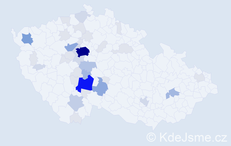Příjmení: 'Sekal', počet výskytů 119 v celé ČR