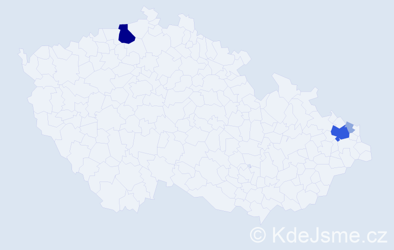 Příjmení: 'Vitalová', počet výskytů 10 v celé ČR