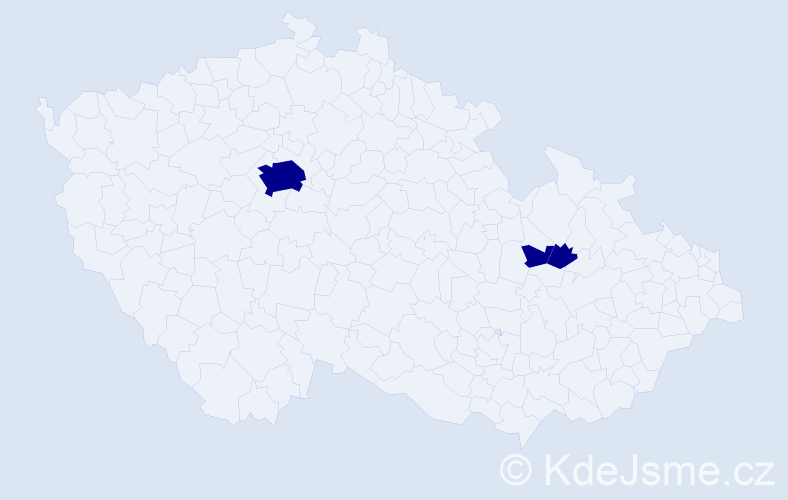 Příjmení: 'Vőlflová', počet výskytů 3 v celé ČR